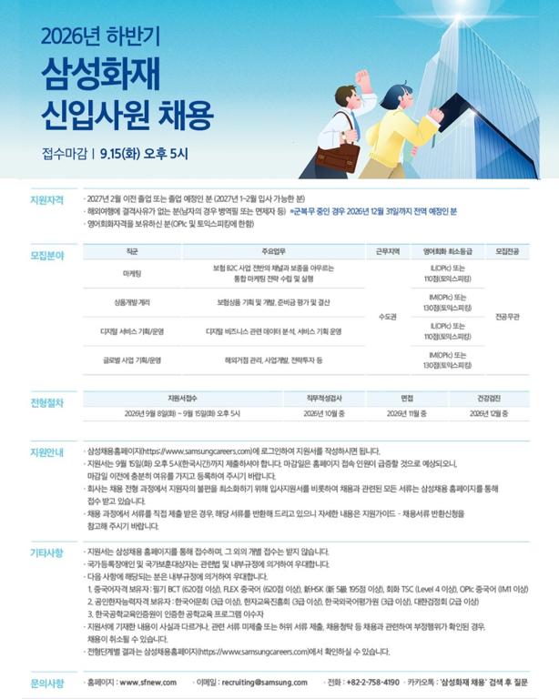 Samsung Fire & Marine Insurance New Graduate Recruitment