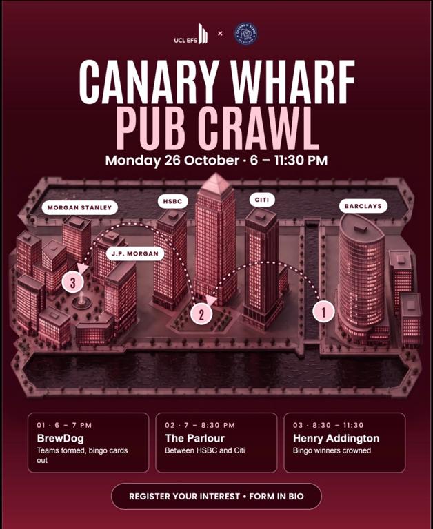 Canary Wharf Pub Crawl — £0 Entry