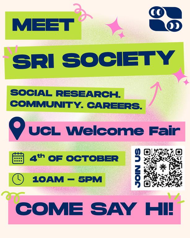 Meet SRI Society at the Welcome Fair