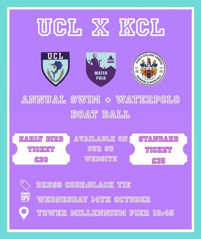UCL x KCL Annual Swim + Waterpolo Boat Ball