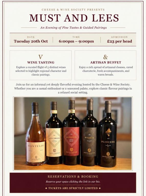 Must and Lees - An Evening of Fine Tastes & Guided Pairings