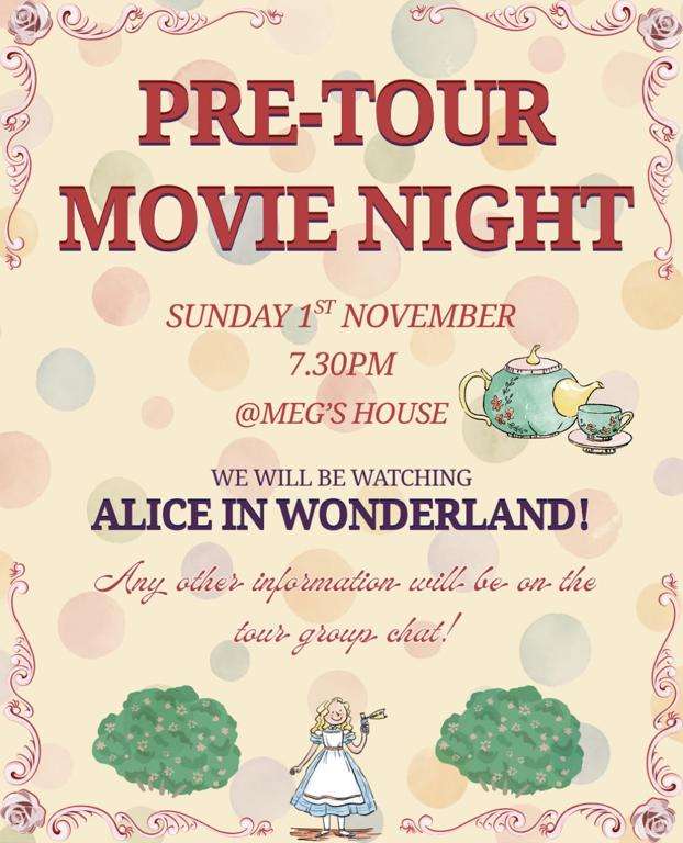 Pre-Tour Movie Night: Alice in Wonderland