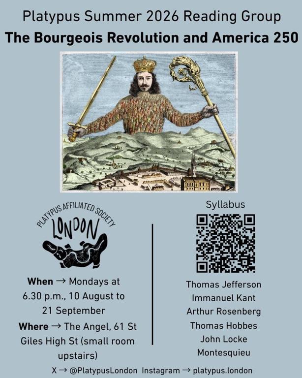 The Bourgeois Revolution and America 250 Reading Group